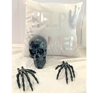 Grandin Road Gothic Skull and Hands, Set of Three item# 168132 (Black) Halloween